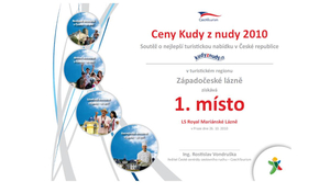 Kudy z nudy - 1. místo za nejlepší turistickou nabídku pro hotel ROYAL Mariánské Lázně